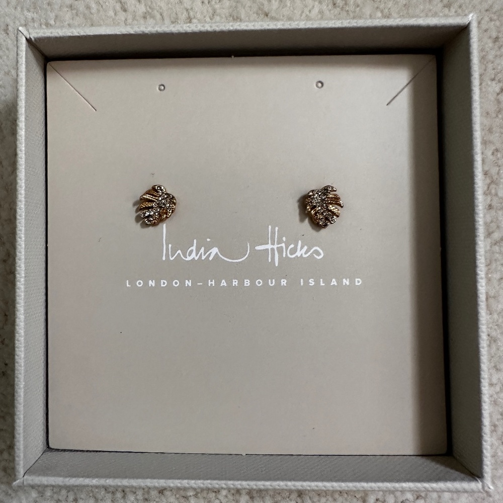 India Hicks Gold Palm Leaf Earrings